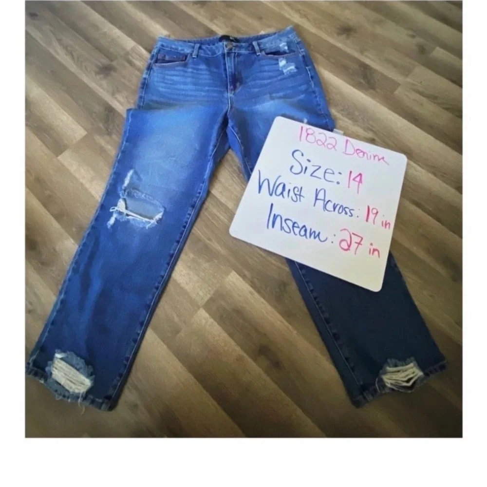 1822 DENIM Ripped Straight Leg Relaxed Jeans - Picture 11 of 12